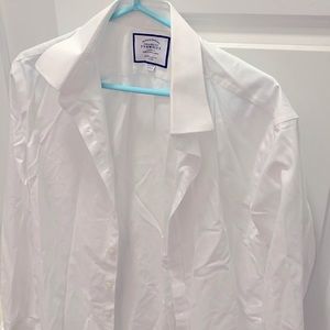 Men’s White Charles Tyrwhitt Super Slim Fit Button-down Shirt